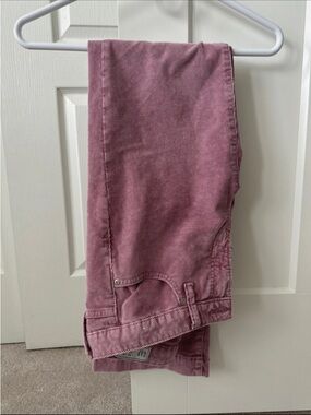 GAP Straight Leg Corduroy Pants in Mauve Pink